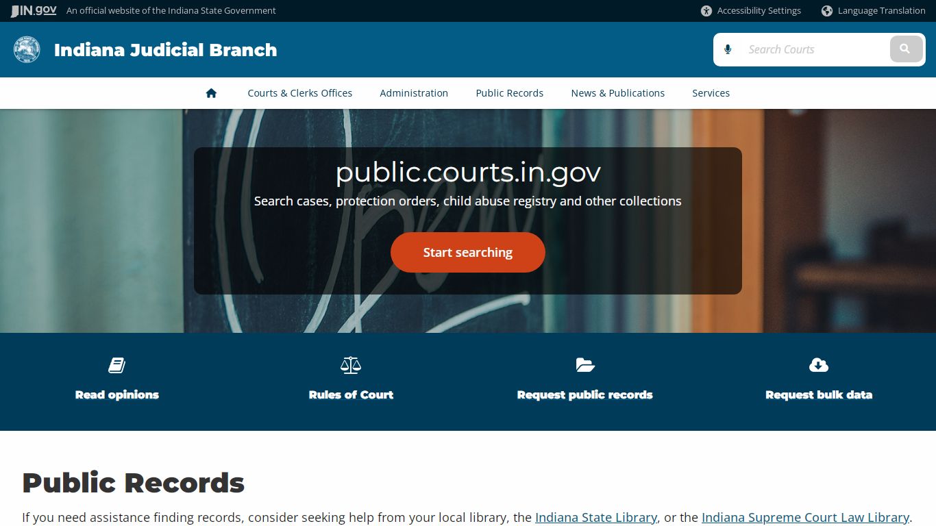 Public Records - Indiana Judicial Branch